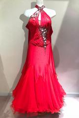 スタンダードドレス　赤×パール